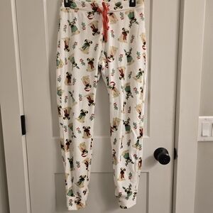 Womens Festive Dog Print Pajama Pants